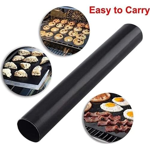 Outdoor bbq barbecue mat fiberglass non-stick high temperature resistant barbecue mat set BBQ Grill Mat