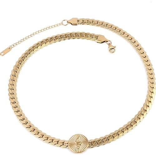 Snake Necklace Stainless Steel Necklace For Women Thick Chain Choker Necklace Round Snake Crystal Necklace Multilayer Necklace