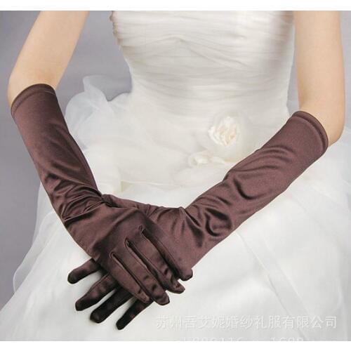10pc/ lot 38cm 20color Women lady dancing performance long brown coffee gloves fashion evening party glove free shipping