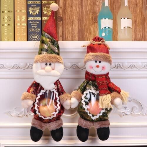 Christmas Santa Claus/Snowman Fruit Candy Package Bag Cute Kids Gift Pouch Xmas Party Decor