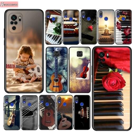 Guitar Piano Music Scenery Silicone Cover For Xiaomi Redmi Note 10 10S 9 9S Pro Max 9T 8T 8 7 6 5 Pro 5A Phone Case