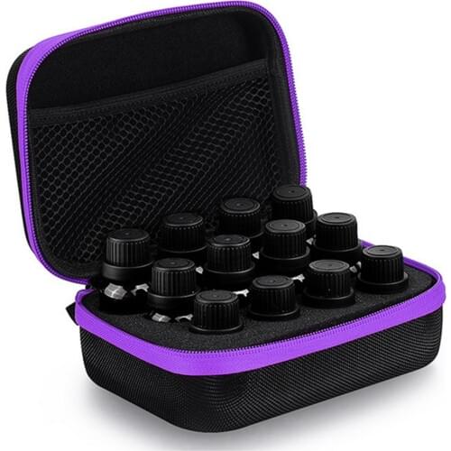 Essential Oils Storage Bag For 12 Bottles Shock Resistant Compatible 5ML 10ML 15ML Oil Bottles Organizer Bag Travel Carrier Case
