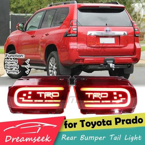 LED Reflector Rear Bumper Tail Light for Toyota Land Cruiser Prado 2010-2021 Brake Lamp w/ Dynamic Sequential Turn Signal #ZM