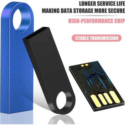 Key Chain USB Flash Drive 2.0 64GB 32GB 16GB Metal Pen Drive 4GB 8GB Real Capacity Pendrive USB 2.0 Memory USB Stick U Disk Logo