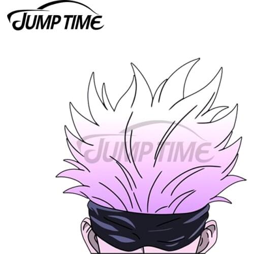 Jump Time 13 x 11.6cm For Jujutsu Kaisen Gojo Satoru Peeker Vinyl JDM Car Stickers Bumper Anime Graphics Waterproof Anime Decal