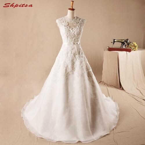 Vintage Lace Wedding Dress Luxury Tulle A Line High Neck Beaded Weding China Bridal Wedding Gowns Weddingdress vestido de noiva