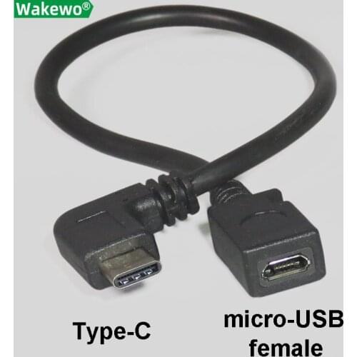 Female to Type-C male cable elbow USB-C power adapter cable adapter convertor 30cm