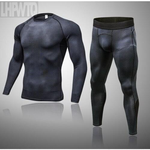 Winter Thermal Underwear Set Mens Sportswear Running Warm Base Layer Compression Ski Underwear Set Tights Jogging Suit Mens Gym