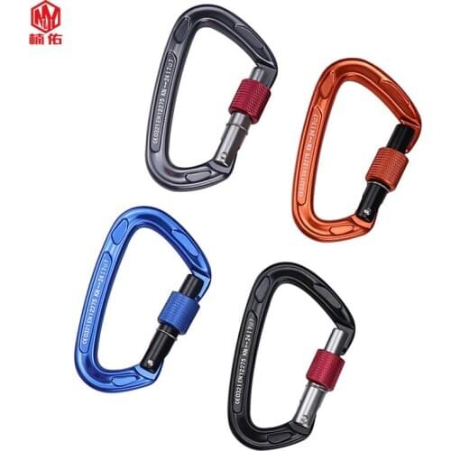 1PC Portable Automatic Main Lock Aviation Aluminum Carabiner Mountaineering Buckle Descent Device Quick Hook Hanging Buckle