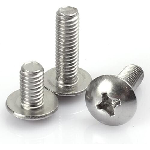 10/50X M2 M2.5 M3 M4 M5 M6 M8 304 A2-70 stainless steel JISB1111T Phillips Truss Head Large Flat Round Cross Screw Bolt L=3-80mm