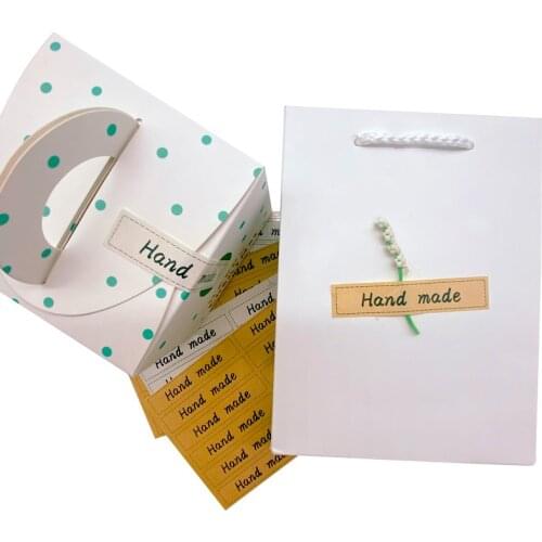 180pcs/lot Lovely White HAND MADE Long Strip Adhesive Decor Stickers Sealing Sticker DIY Packaging Sealing Label