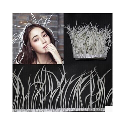 2Yards/Lot Height 15.0cm Pretty Goose Biots Feather Fringe Trim White Colour Available,White Feathers,Feather Lace,feather top