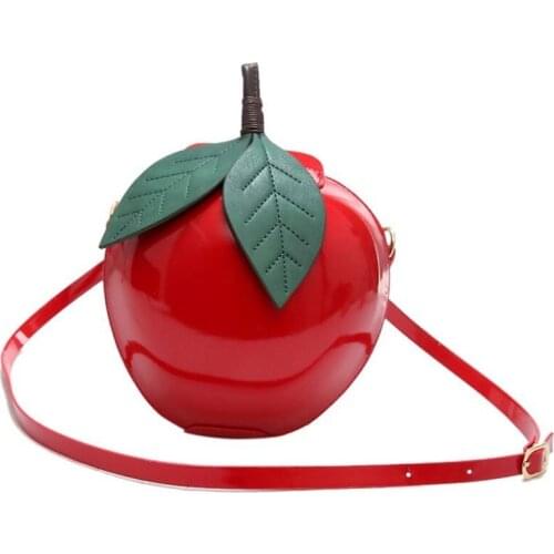 2020 Cute Apple Shape Shoulder Bag for Girls Mini Crossbody Bags Personality Purse Fashion Messenger Bag Red Green