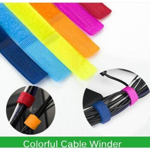 20pcs/lot Bobbin winder Cable Wire Organiser Management Marker Holder Cord Ties magic tape Lead Straps For TV Computer 180x20mm