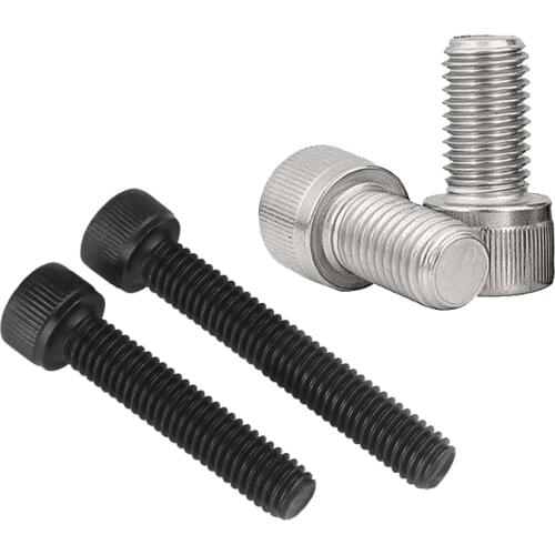 50pcs M1.4 M1.6 M2 M2.5 M3 M4 M5 304 A2-70 Stainless Steel Black grade 12.9 DIN912 Hexagon Hex Socket Head Cap Allen Bolt Screw