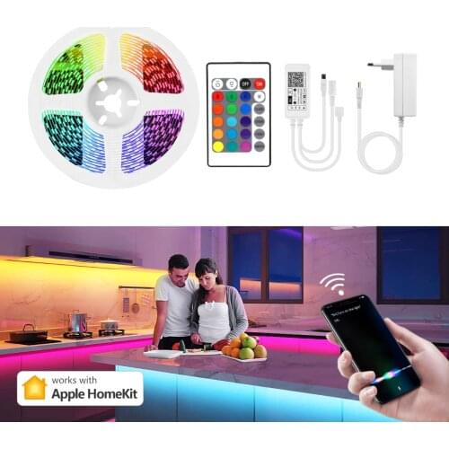 Alexa Compatiable Smart Home Control WIFI LED Light Strip Work With Apple Homekit Dohome APP Google Home RGB Lamp