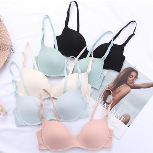 Seamless Underwear Women Without-rim Gather Small Chest Bra Sports Style Adjustable Push Up Brassiere Thin Section Received