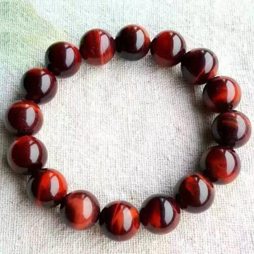 Natural Red Tiger Eye Bracelet 12mm Beads Red Tiger Eye Stone Bracelets for Men Women Bracelet Jewelry Accessories