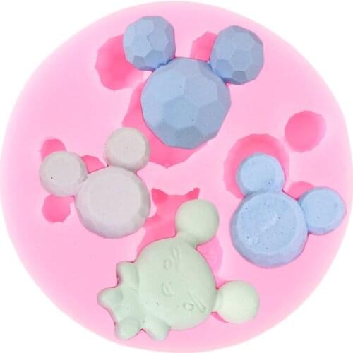 Disney Mickey Head Silicone Mold Gem Jewelry Chocolate Molds Cupcake Topper Fondant Cake Decorating Tools Candy Clay Resin Mould