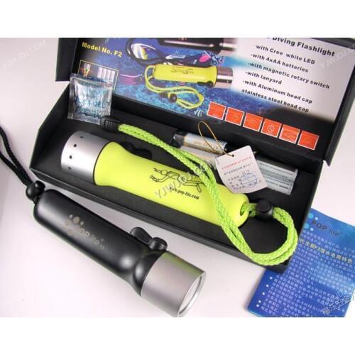 F2 underwater Diving lighting equipment LED flashlight light long-range ,diving LED flashlight strong waterproof Light