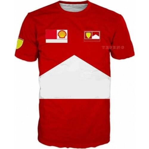 Motorsport New Car fan F1 Team Red T-Shirt Short Sleeve Motorbike Motocross MX Dirt Bike Cycling Motorcycle Quick-drying jersey