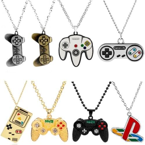 Hip Hop Game Machine Handle Necklace Men Women Play Game Controller Crystal Charm Pendant Creative Gamepad Necklace Dropshipping