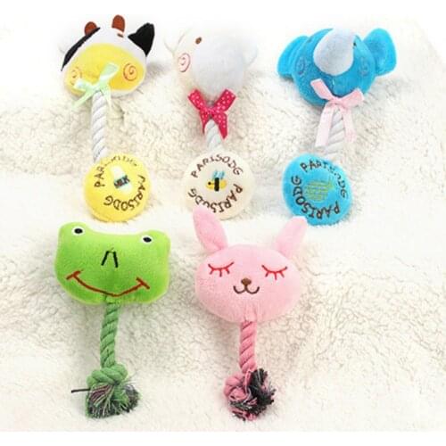 2021 Pet Dog Toy Plush Molar Chew For Small Medium Large Dogs Cute Animals Shapes Non-Toxic Squeaky Funny Plush Toys Toys Supply
