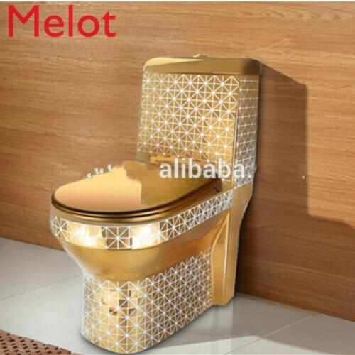 Ceramic sanitary ware gold colored wc portable toilet bowl golden toilet