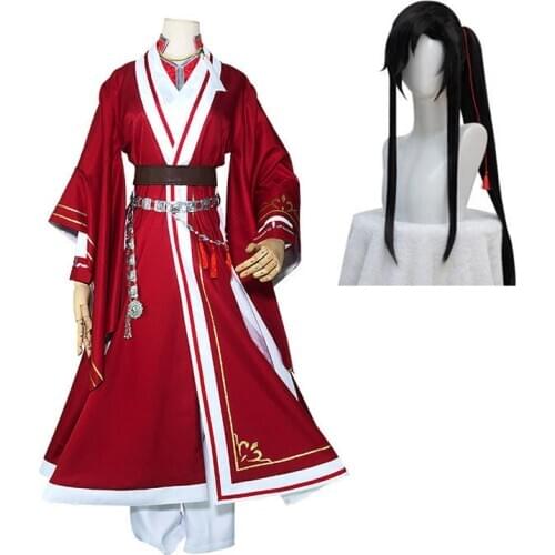 Anime Tian Guan Ci Fu Cosplay Costumes Hua Cheng Cosplay San Lang Red Sets Hua Cheng Wigs Party Costumes For Women CS505