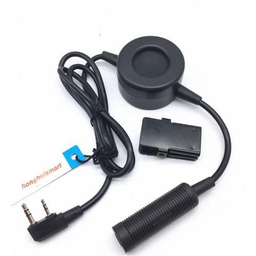 U94 Round Big PTT Cable K Plug for Kenwood Baofeng Wouxun Puxing for Z Tactical Bowman Elite II HD01 HD02 H50 H60 Radio Headset