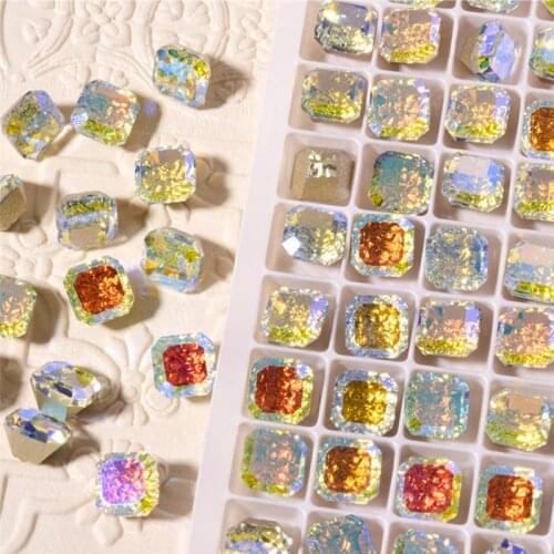 5PCs Antique Square 3D Nail Art Decorations Rhinestone Charm Crystal Diamond Stone Strass Jewelry Accessories New Arrival