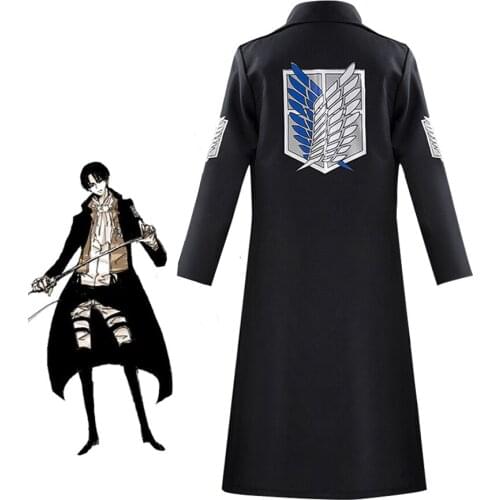Hot New Shingeki no Kyojin Levi Rivaille Jacket Cloak Adult cosplay costume Attack on Titan Black Shawl Belt Suit Leather Shorts