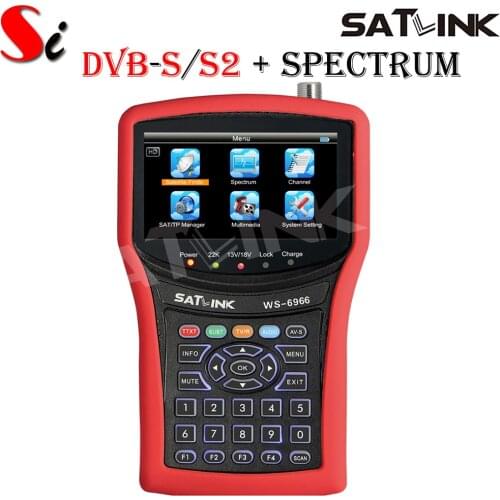 Original New Satlink WS-6966 Satellite Finder Meter DVB-S2 Meter with Spectrum Analyzer