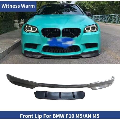 For BMW 5 Series F10 Refit AN M5 2010 - 2016 Front Bumper Lip Spoiler Splitter Carbon Fiber front shovel car body kit