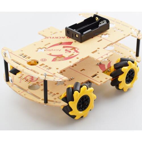 Cheapest 4WD Mecanum Wheel Omni-directional Robot Car Chassis Kit with 4pcs TT Motor for Arduino Raspberry Pi DIY Toy Parts