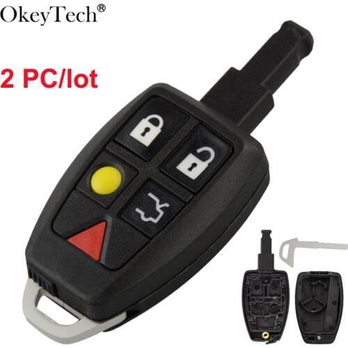 OkeyTech 2PC Smart Card Remote Car Key Shell For Volvo S40 S60 S70 S80 V40 V70 XC90 XC70 Modified Replacement Case Cover Housing