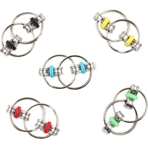 Spinner Reduce Stress ADHD Key Ring Hand Spinner EDC Fidget Flippy Autism People Spinner Ring Autism Stress Toys Kinetic Toys