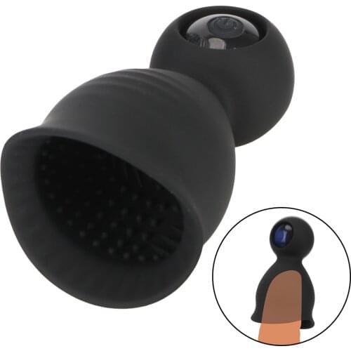 Glans Vibrator 9 Modes Rechargeable Delayed Ejaculation Male Masturbation Cock Trainer Ring Penis Massager Sex Toys for Men