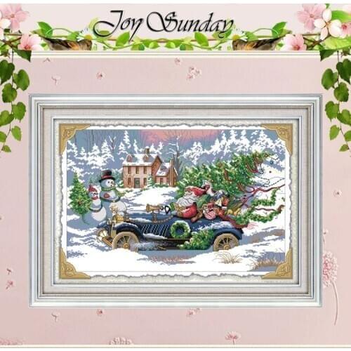 Roadster Santa Patterns Counted Cross Stitch 11CT 14CT Cross Stitch Set Wholesale Cross-stitch Kit Embroidery Needlework