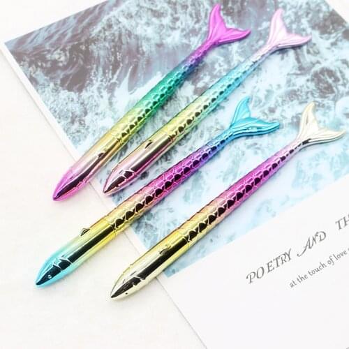 1pc 0.5mm Mermaid Tail Design Gel Pens Black Ink Neutral Pens Kawaii Pen