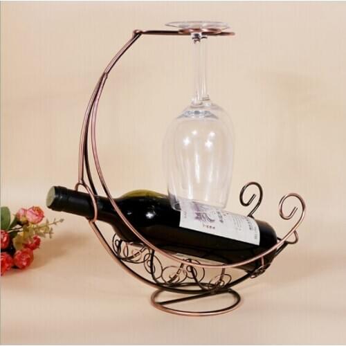 1PC 4 Colors Iron wine rack Corsair hanging cup wine frame creative arts and crafts ornaments wine holder KI 2081