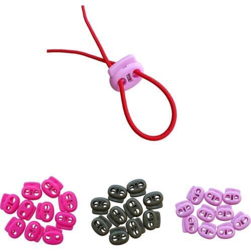 10pcs Plastic Stoppers Cord Lockhole Toggles Clip Apparel Bungee Cord Accessories Clothes Plastic Push Lock Tents Accessory