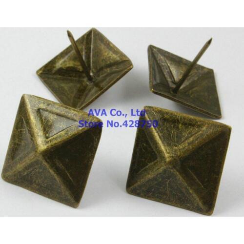 20 Pieces 30x30mm Antique Brass Square Upholstery Tacks Nails