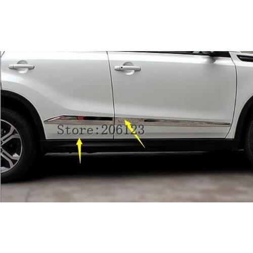 2016 2017 2018 for Suzuki Vitara Auto parts Car cover 304 stainless steel body trim strip door anti-rub Car styling 4PCS/SET