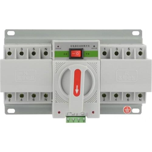 220V 63A 4P Mini Dual Power Automatic Transfer Switch Circuit Breaker