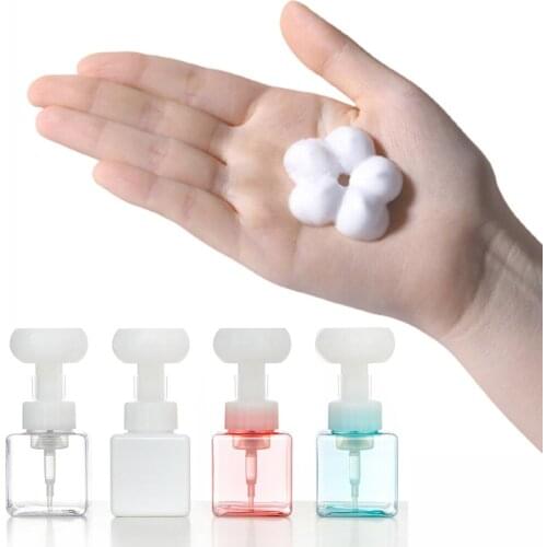 250ml Liquid Soap Dispenser Flower Shape Foam Foaming Pump Empty Bottle Plastic Clear Bottle Shower Gel Foam Pump Bottle
