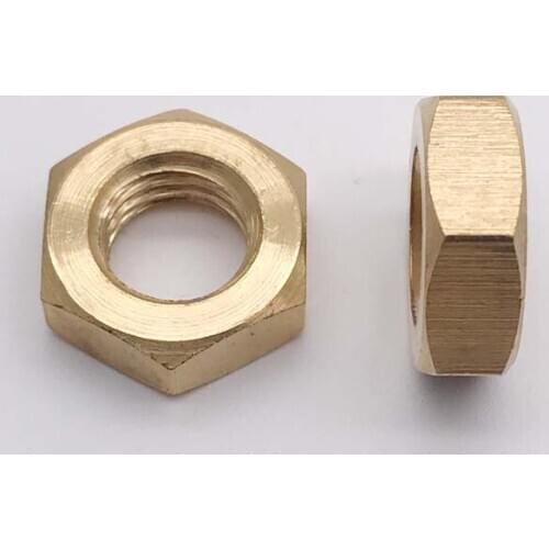 3pcs M8 M10 M12 M16 outer hexagon brass thin nuts fine teeth external hex brassiness lock nut DIN439