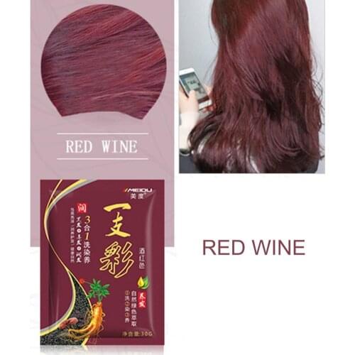 80% Hot Sale 30g Multifunctional Hair Dye Shampoo Non-Irritating Plant Extract Natural Fast Hair Dye Shampoo for Female