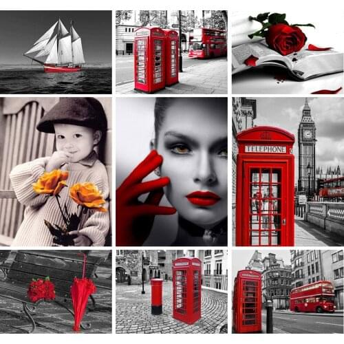 5D Diamond Painting Full Square Cross Stitch Red and black Series Mosaic Picture Rhinestones Diy Diamond embroidery full set