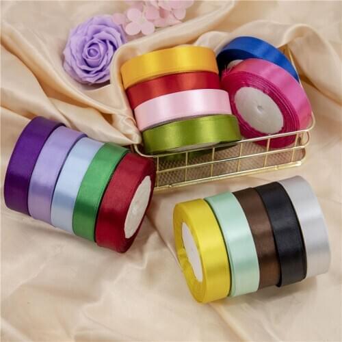 20mm Satin Ribbons 25yards/Roll DIY Scrapbooking Crafts Fabric Christmas Halloween Birthday Party Gift Box Cake Wrapping Ribbons